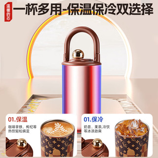 CMSH草莓生活 双饮口保温杯 400ml 咖色