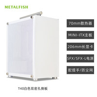 鱼巢 METALFISH 酷鱼T40迷你ITX机箱 白色/蓝色/粉色/SFX电源 A4侧透小机箱 T40密孔机箱