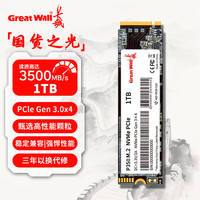 长城汽车 Great Wall Motors 长城 SSD固态硬盘 M.2接口(NVMe协议)PCIe 3.0x4 P350系列 3500MB/s