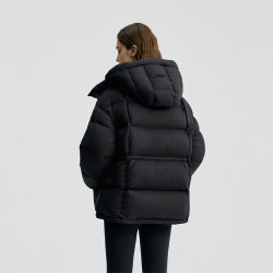 冰洁 95绒连帽短款羽绒服 基础黑 XL