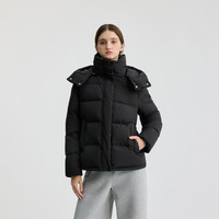冰洁 高充绒量连帽羽绒服女短款95鸭绒运动防风泡芙外套J5400DR20