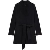 Teenie Weenie【轻绒智型通勤大衣】小熊女25秋冬双面绵羊毛呢外套 黑色 S