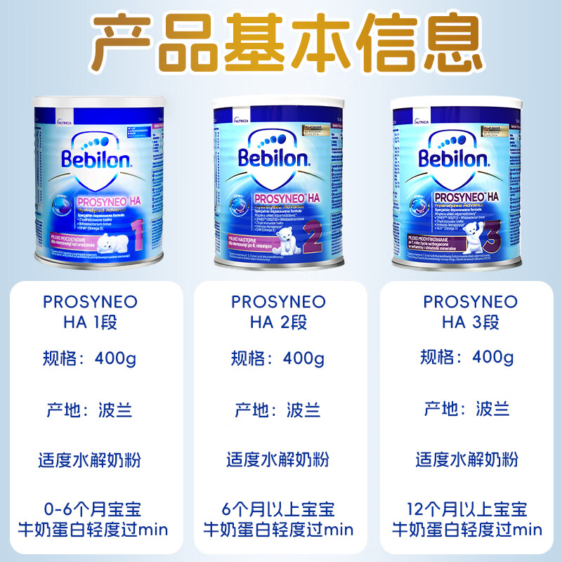 纽太特深度水解奶粉 无乳糖MCT 低乳糖太益启太益加  适度水解HA奶粉 适度 HA1段（0-6个月）6罐装