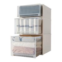 收纳箱抽屉式储物柜子家用内裤衣服透明收纳盒大号塑料衣柜整理箱