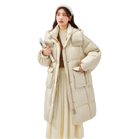 雪中飞(SNOWFLYING)直筒加厚羽绒服女士2025冬季新款气质中长款简约淑女轻便保暖外套