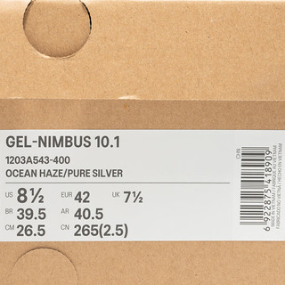 亚瑟士ASICS男鞋女鞋潮流复古时尚运动休闲鞋 GEL-NIMBUS 10.1 蓝绿色/银色 44.5