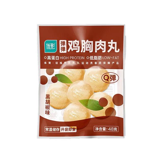 优形 任选10件 鸡肉丸黑胡椒味48g*1袋