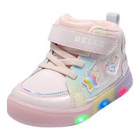 百丽童鞋25冬儿童棉鞋小女孩宝宝高帮板鞋百搭校园薄绒休闲鞋