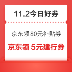 周日好券上新！京东领80元补贴券、京东超市领200-20元神券等~