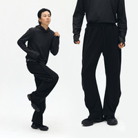 oneup 弯刀运动灰色卫裤秋冬重磅加绒宽松休闲裤直筒阔腿长裤子女