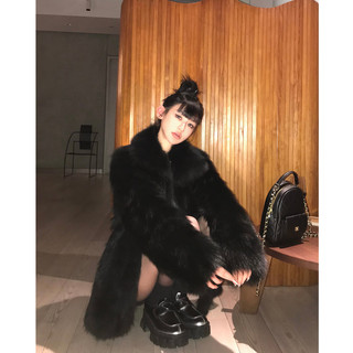 COCO LIMITED皮草【年度】 神明少女 芬兰整皮狐狸毛皮草外套 金岛狐本色 S