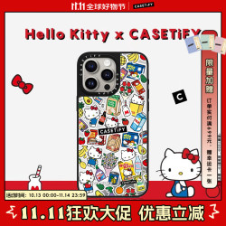 CASETiFY Hello Kitty x CASETiFY 联名集市手机壳 镜面黑框Magsafe iPhone 15 Pro Max