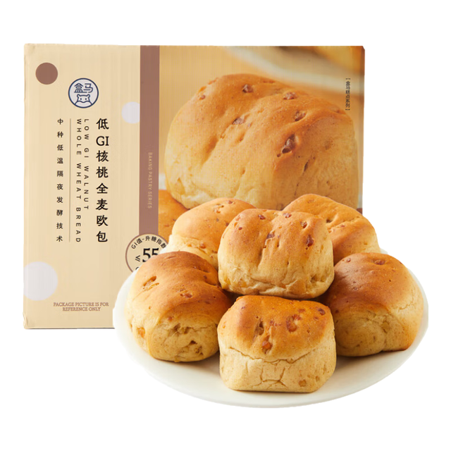 今日必买：盒马 低GI核桃全麦欧包 480g 袋装
