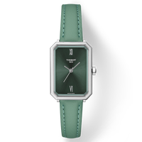 TISSOT 天梭 T-Classic经典系列 女士石英手表 T1601101642300 绿色皮带