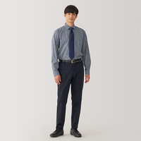 MUJI 男式免熨烫半宽角领长袖衬衫 S (165/84A)