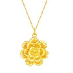 CHOW TAI SENG 周大生 Y0GC0975 牡丹花足金吊坠