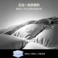 LILY【法奢白金】通勤暖壳LILY连帽短鹅绒服女2025冬新款显瘦羽绒外套 604米白