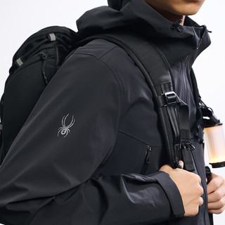 SPYDER秋季男防风专业防水耐磨户外3L硬壳连帽冲锋衣外套25MF113M 黑色 L