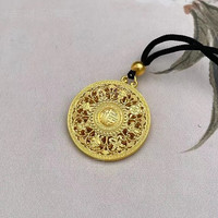 吉财运八宝罗盘黄金吊坠999足金足银男女转运珠项链金包银挂坠 包金2.2克
