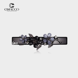 奢蔻 Cercoo 钻里繁花系列发夹 黑+灰色 thH1345