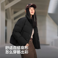波司登 2025羽绒服男女同款短款90绒立领冬季保暖外套 黑色8056 L 170/92A 体重约120-130斤