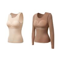 YOUKESHU 女士保暖上衣女肌底衣秋衣打底衫内搭显瘦秋冬季 胡桃木色 L