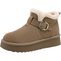 百丽（Belle）吴千语同款雪顶咖啡勃肯鞋羊毛闪穿女鞋D1V1DDM5 灰色 （雪地靴） 36 (230mm)