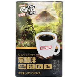 可比可 KOPIKO 可比可 火山黑咖啡 50g 2g*25包 速溶咖啡粉