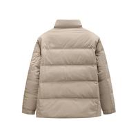 九牧王【加厚气凝胶】立领羽绒服 25冬季青年竖条修身立领 白色修身版 DD1E62222 3XL 185/104B(54)