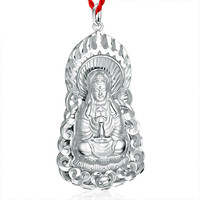 s999足银足银观音菩萨吊坠 男女项坠银观音银饰 加大16克