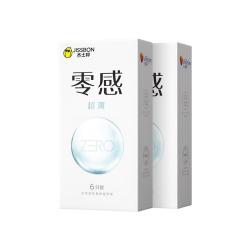 杰士邦 零感沁薄避孕套超薄裸入安全套情趣男用6只*2盒组合装12只