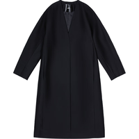 JNBY江南布衣春风衣宽松长袖H型外套气质中长款大衣5N1914060 001/本黑