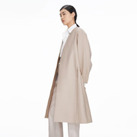 JNBY江南布衣春风衣宽松长袖H型外套气质中长款大衣5N1914060 674/中灰粉 XL