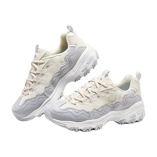 SKECHERS斯凯奇 贝壳熊老爹鞋 高回弹透气 黑白拼色 36