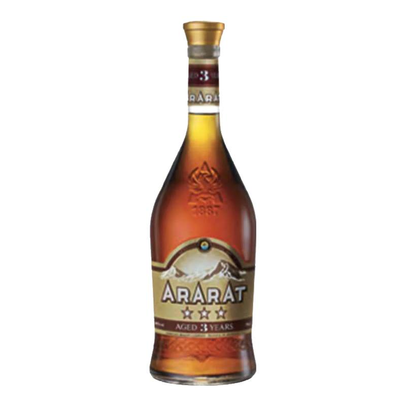 阿拉拉特（ARARAT）3年 亚美尼亚 原瓶 白兰地 3星 洋酒 佳品 500mL 1瓶