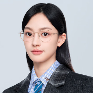 明月镜片 眼镜架全框超轻钛光学眼镜框女配镜高清防蓝光近视眼镜36049 镜框+明月日常通用镜片