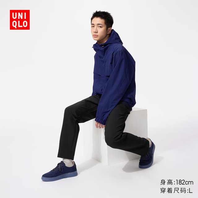 优衣库 男装弹力长裤/内里起毛休闲裤裤子常规款25秋冬479372 09 黑色 L /175/88A