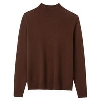 兔皇(TUHUANG)【无缝一体纯羊毛】秋冬纯色半高领打底针织毛衣羊毛衫TW897303 金黄咖 常规 2XL 175/96A