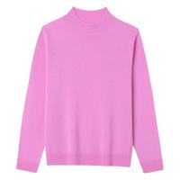 兔皇（TUHUANG）【无缝一体纯羊毛】秋冬纯色半高领打底针织毛衣羊毛衫TW897303 歆花粉 常规 L 165/88A