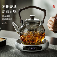 泥也 玻璃茶壶大容量加厚烧水壶家用办公喝茶壶