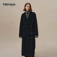Fabrique经典黑山羊绒浴袍式毛呢大衣女冬季新品 经典黑