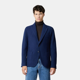 托德斯TOD'S男士针织面料西装外套休闲简约男装时尚舒适上衣 蓝色