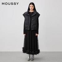 moussy 2025秋季新品90鸭绒短款立领羽绒背心马甲女028IAC30-1002