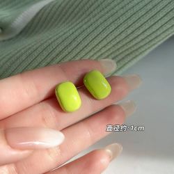 洛丹思奇 ROVEDCITY 秋冬小清新茶系耳环网红气质耳饰高级感绿色百搭耳钉2025年新款潮