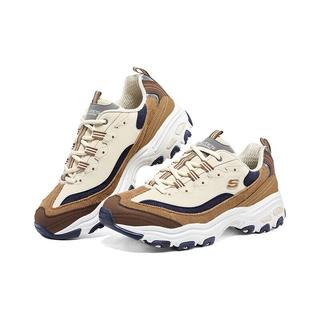 斯凯奇（Skechers）奶茶熊猫鞋老爹鞋子男士厚底增高休闲经典复古237153 棕色/自然色/BRNT 41.5