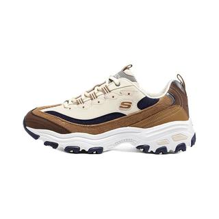 斯凯奇（Skechers）奶茶熊猫鞋老爹鞋子男士厚底增高休闲经典复古237153 棕色/自然色/BRNT 41.5