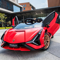 星辰皓 儿童电动车四轮玩具可坐人小孩宝宝婴儿遥控汽车 红色四驱+遥控+蓝牙+皮座+软轮