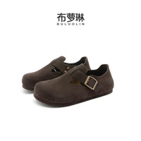 移动端：布萝琳 秋冬全包勃肯鞋软木单鞋反毛牛皮复古时尚舒适休闲博肯鞋