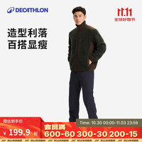 DECATHLON 迪卡侬 户外运动休闲裤长裤工装男秋抓绒加绒保暖裤黑色L-4228359