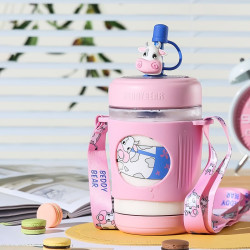 杯具熊 儿童吸管冷萃杯Tritan材质  奶牛 580ml